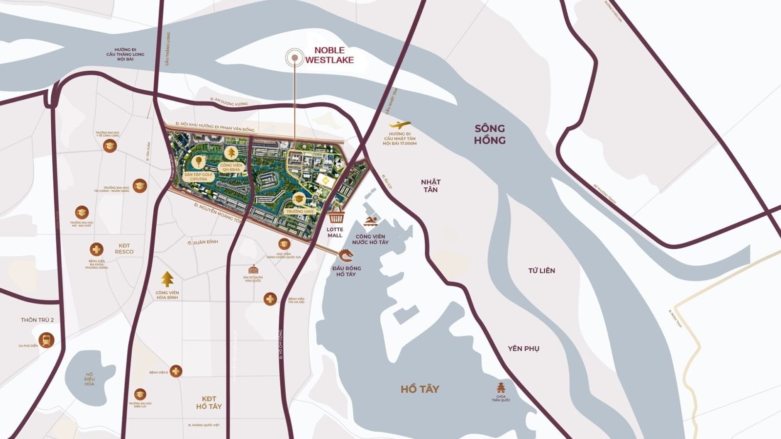 Vị Trí Noble West Lake Hanoi Có Gì Đặc Biệt? Lợi Thế Tại Ciputra Đối Diện Lotte Mall
