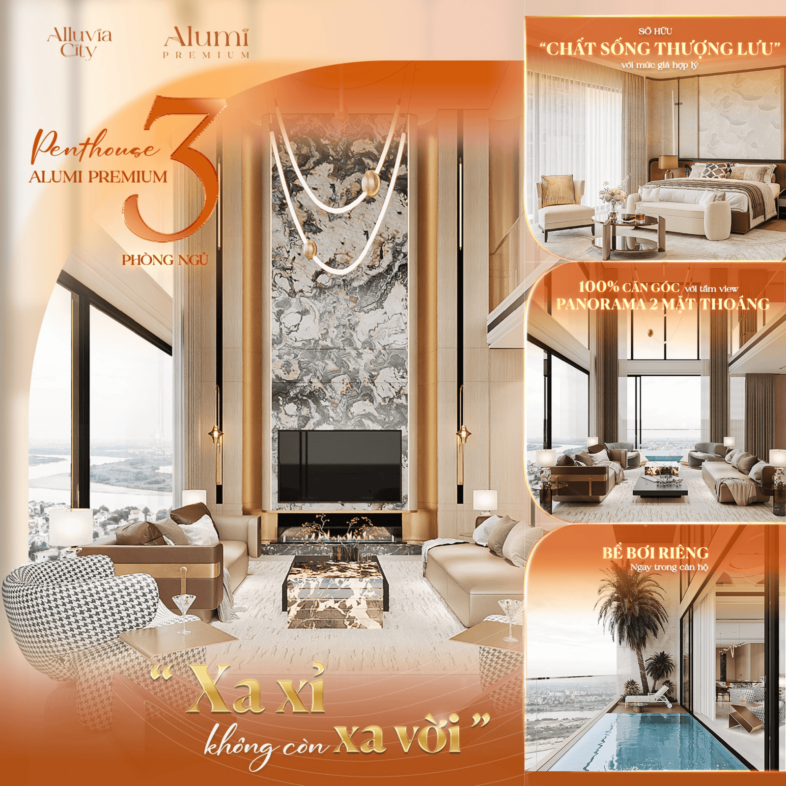 PENTHOUSE 3 PHÒNG NGỦ ALUMI PREMIUM – XA XỈ KHÔNG CÒN XA VỜI